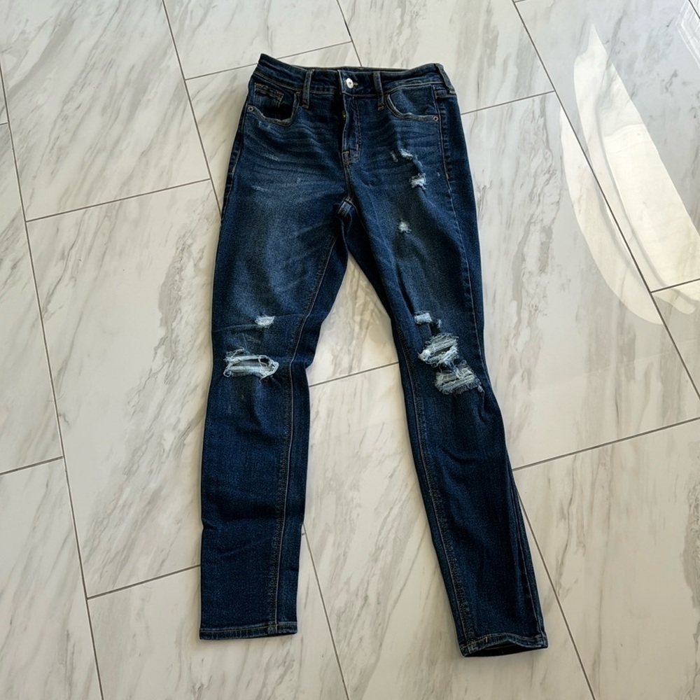 Rockstar High Rise Distressed Skinny Jeans
